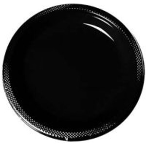 Premium 10-inch Plastic Plates, Black
