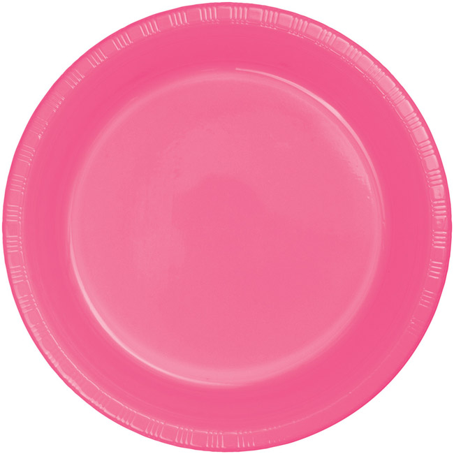 Candy Pink Premium 10inch Plastic Plates Candy Pink Paper and Plastic