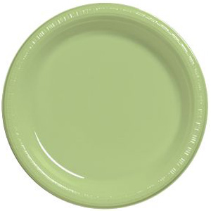 Premium 10-inch Plastic Plates, Pistachio
