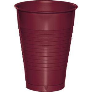Premium 12 oz Plastic Cups, Burgundy