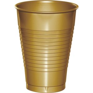 Premium 12 oz Plastic Cups, Gold
