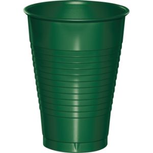 Premium 12 oz Plastic Cups, Hunter Green