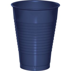 Premium 12 oz Plastic Cups, Navy Blue