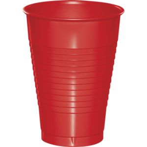Premium 12 oz Plastic Cups, Red