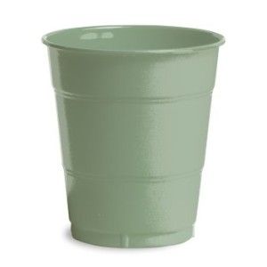Premium 12 oz Plastic Cups, Sage Green