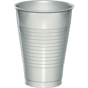 Premium 12 oz Plastic Cups, Silver