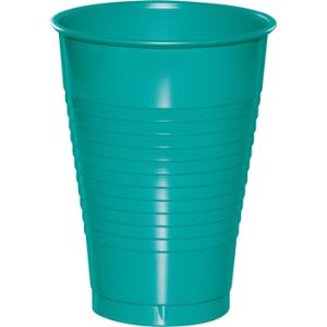 Premium 12 oz Plastic Cups, Teal