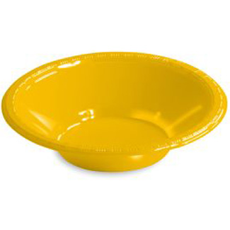 Premium 12 oz Plastic Bowls, School Bus Yellow