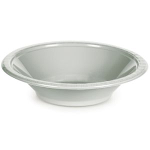 Premium 12 oz Plastic Bowls, Silver