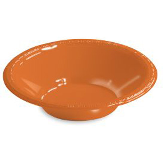 Premium 12 oz Plastic Bowls, Sunkissed Orange