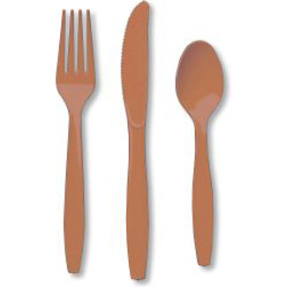 Heavy Duty Plastic Forks, Terra Cotta