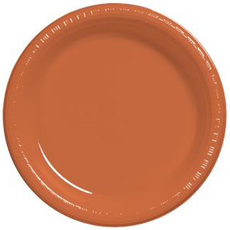 Premium 7-inch Plastic Plates, Terra Cotta