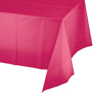 Plastic Banquet Table Cover, Hot Magenta