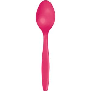 Heavy Duty Plastic Spoons, Hot Magenta