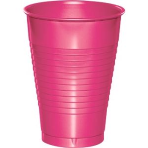 Premium 12 oz Plastic Cups, Hot Magenta