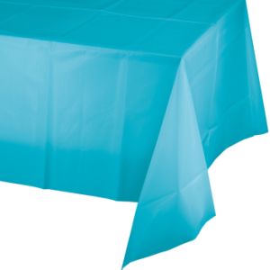 Plastic Banquet Table Cover, Bermuda Blue