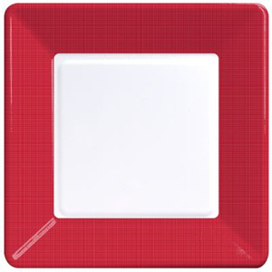 Coordinate Textured Square 9-inch Plates, Red