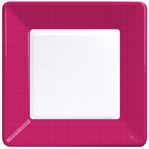 Coordinate Textured Square 7-inch Plates, Hot Magenta