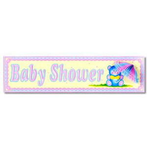Baby Shower Sign w/ Tissue Parasol