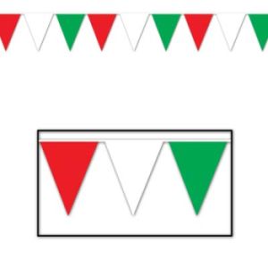 Red, White, Green Pennant Banner
