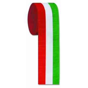 Red, White, Green Crepe Streamer