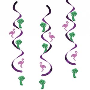 Flamingo & Palm Foil Danglers
