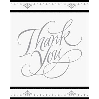 Stafford Silver Thank You Cards