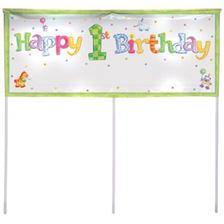 My First Birthday Yard Banner w/ Poles