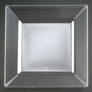 Squares 9-1/2-inch Plastic Plates, Clear
