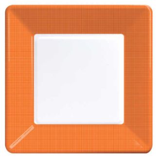 Coordinate Textured Square 7-inch Plates, Sunkissed Orange