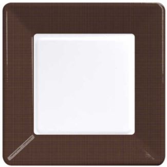 Coordinate Textured Square 7-inch Plates, Brown