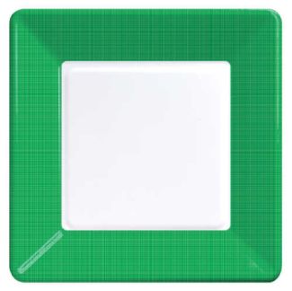 Coordinate Textured Square 7-inch Plates, Emerald Green