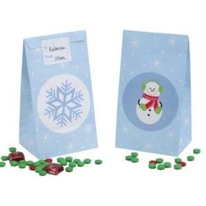 Snowflake Paper Bags w/Sticker Seal