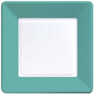 Coordinate Textured Square 9-inch Plates, Teal
