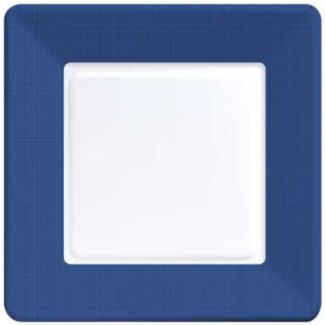 Coordinate Textured Square 7-inch Plates, Navy Blue