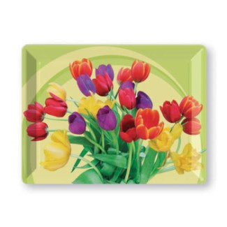 Blooming Tulips Plastic Serving Tray