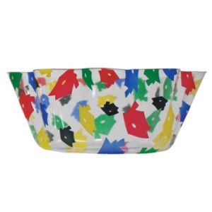 Graduation Cap Toss 8-inch Bowl Clear Fluted Bowl