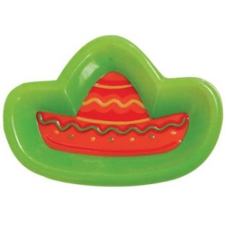 Fiesta Stripes Plastic Mini Snack Tray Sambrero