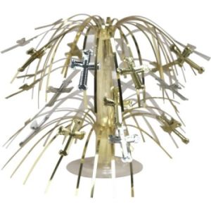 Silver & Gold Crosses Mini Cascade Centerpiece