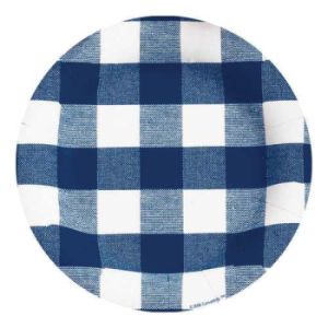 Picnic Plaid Blue 8-inch Plates