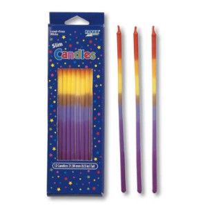 Multi Color 8-inch Party Candles