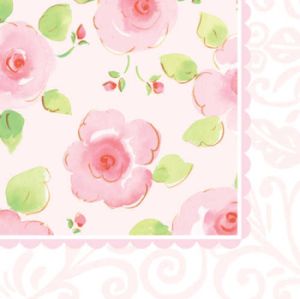 Pink Garden 3-Ply Beverage Napkins
