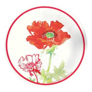 Red Poppy 8-inch Plates