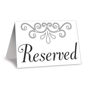 Table Reserved Cards