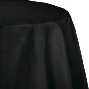Round Table Cover 2/Ply Poly Tissue, Black
