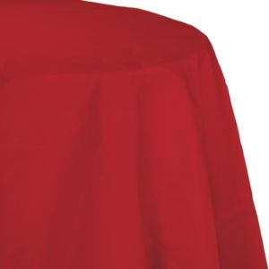 Round Table Cover 2/Ply Poly Tissue, Red