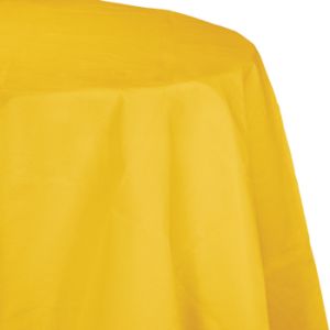 Round Table Cover 2/Ply Poly Tissue, School Bus Yellow