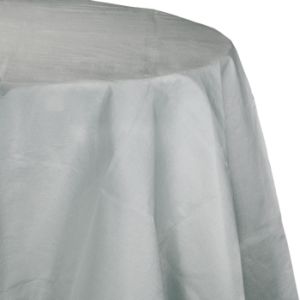 Round Table Cover 2/Ply Poly Tissue, Silver