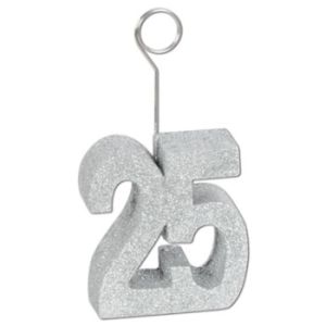 25th Annversary Glittered Photo/Balloon Holder