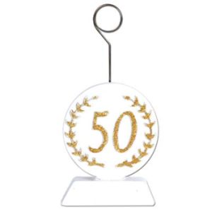 50th Annversary Glittered Photo/Balloon Holder